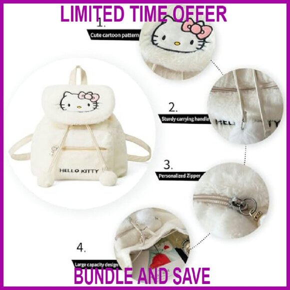 Large Plush Backpack Daypack, Adjustable Straps, 16 Inch Capacity main image 5